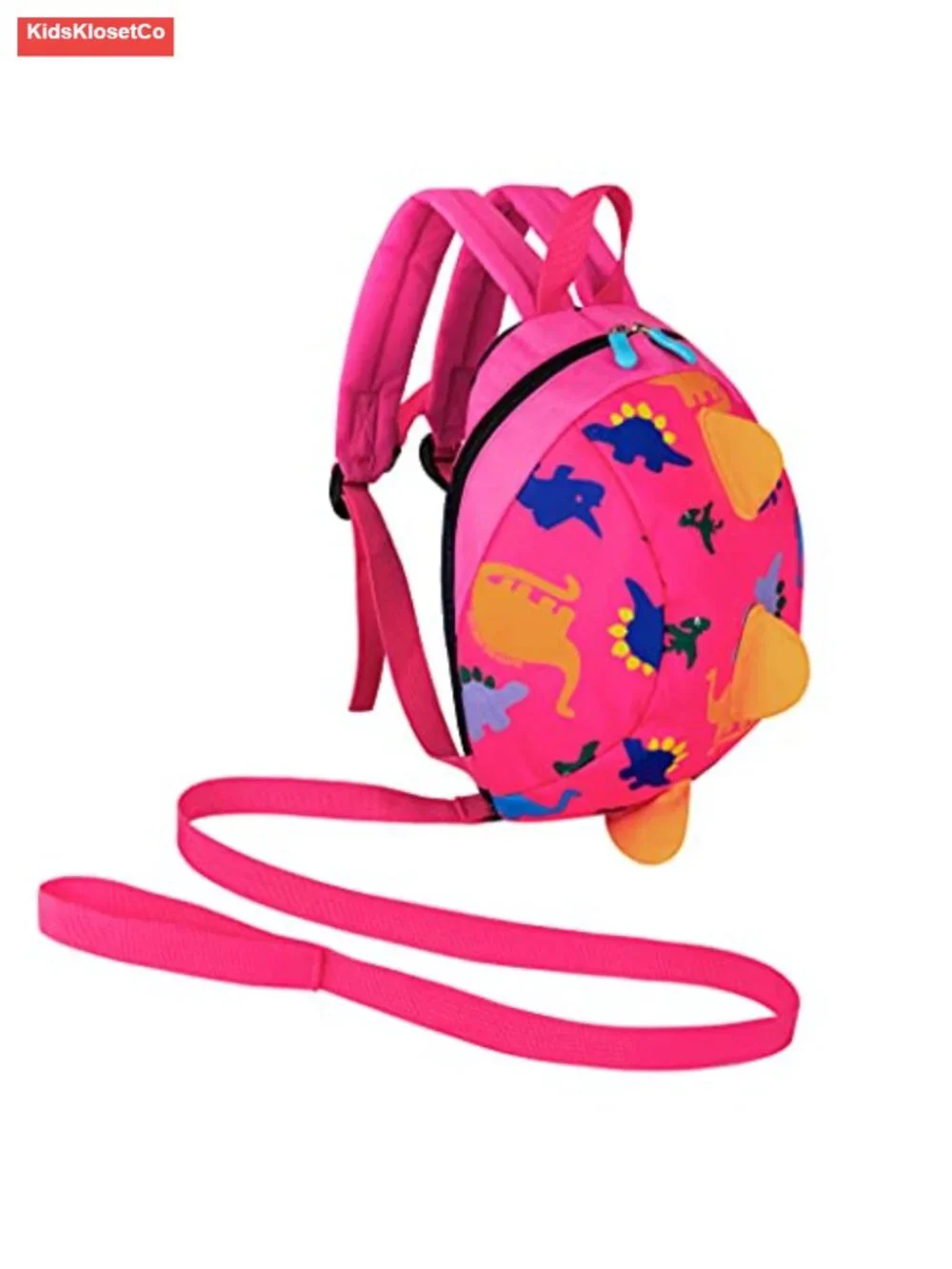 Toddler Dinosaur Backpack with Safety Leash, Lightweight Nylon Canvas Daypack